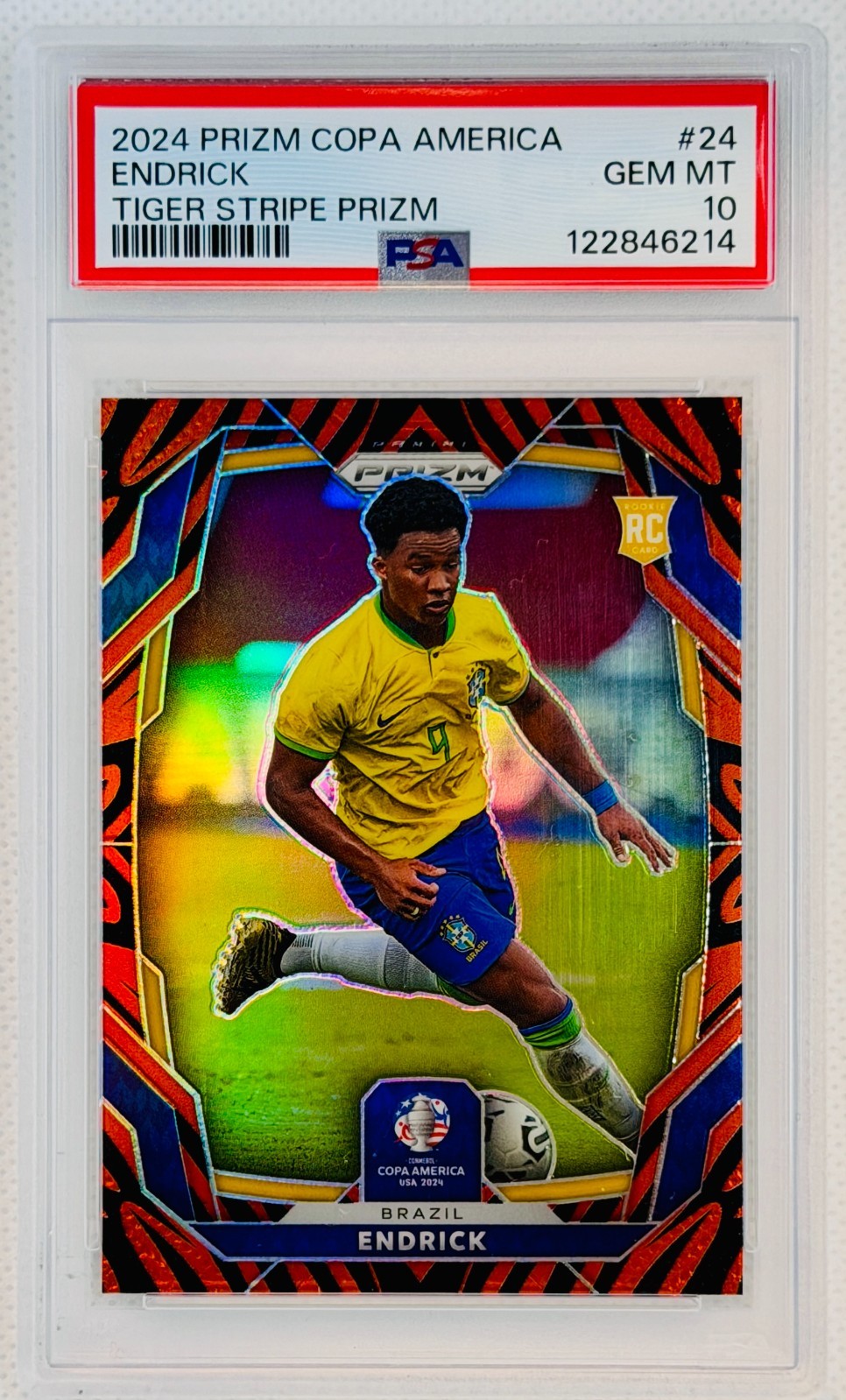 2024 PANINI PRIZM COPA AMERICA ENDRICK TIGER SSP #24 RC ROOKIE PSA 10 RARE POP 7