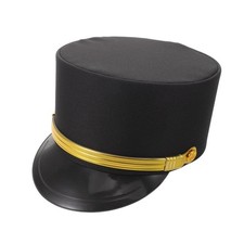 Train Hat Railway Conductor Cosplay Headwear Black Driver Uniform Accessory