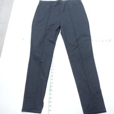 Tahari Pants Womens Large Black Rayon Stretch Logo Straight Leg Pull On Casual