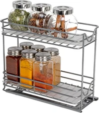 Household Essentials 2-Tier Pull-Out Storage Organizer Steel With Plastic Liners