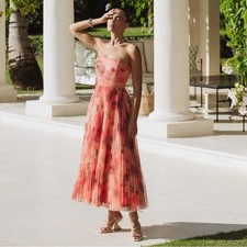 Vestido Hutch Costella Rosa Rubor Floral Tul Talla 4