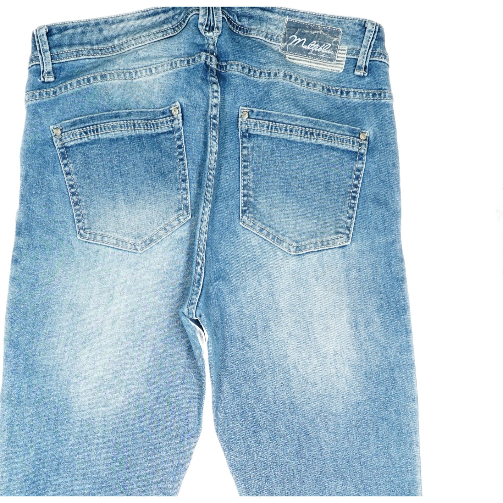 Multiblu 40 L34 Jeans Trousers H. Blue Womens Stretch Skinny Slim Leg High Ri... image 4