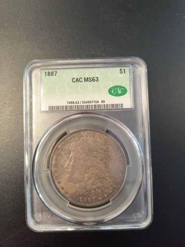 1887 Morgan Silber Dollar - CAC MS63