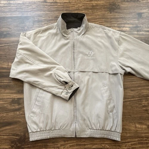 Men’s M Vintage Mercedes-Benz Reversible 2-Way Corporate Golf Harrington Jacket - product listing photo