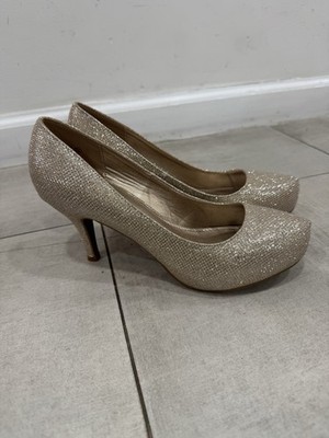 Dream Pairs Gold Glitter Pumps Heels Women Size 7.5