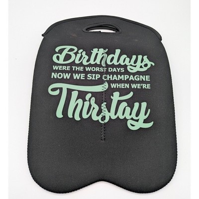 Double Wine Tote Birthday Thirsty Neoprene Champagne Bottle Holder Black Gift