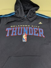 NBA Oklahoma City Thunder Hoodie Sweatshirt Blue Adidas Sz XL Excellent