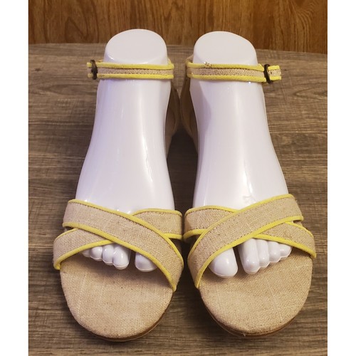 Toms Correa Ankle Strap Sandals Women's Size 8.5 Tan Yellow - Picture 2 of 11