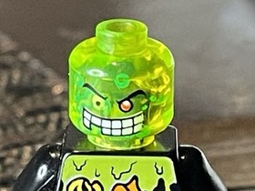 Lego Agents Villian DR. D ZASTER MINIFIG  w/Neon Green Minifigure Head -8969