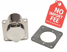 ZeroStart Weatherproof Receptacle Four Hole Square Flange Chrome 8606080