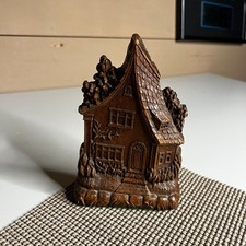 Vintage Faux Wood Cottage House Bookend Rusti...