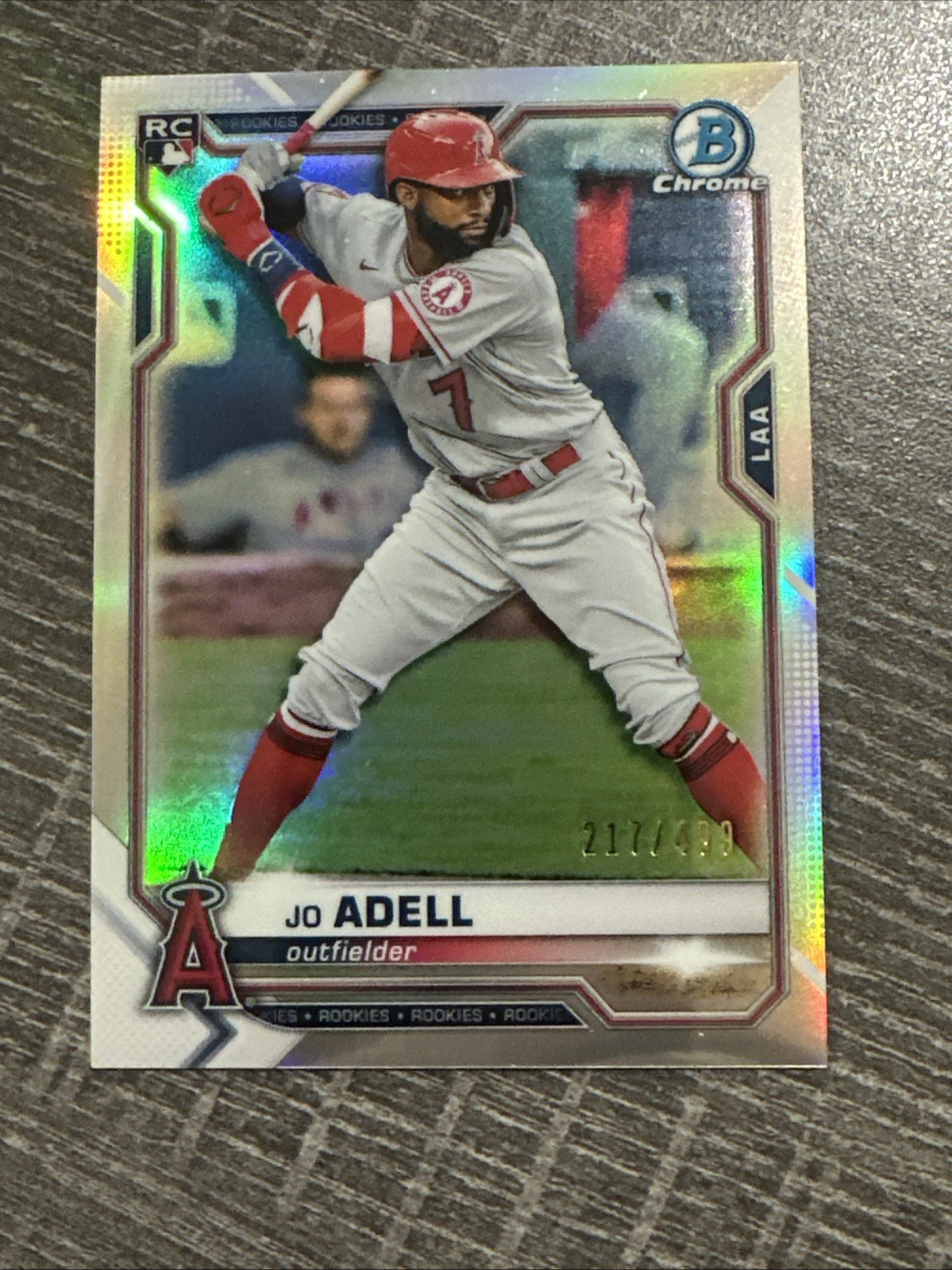 2021 Bowman Chrome SILVER REFRACTOR #42 JO ADELL RC Rookie /499 Angels