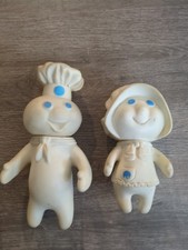 Vtg 1971 Rubber Pillsbury Doughboy and 1972 Poppie Dough Girl Dolls Figures