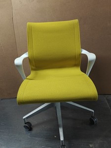 Herman Miller Setu Office desk mesh chair mesh Yellow Fabric Seat White Frame