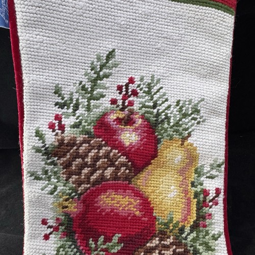 Colonial Williamsburg Christmas Boxwood & Pine Needlepoint Stocking RARE - Picture 3 of 12