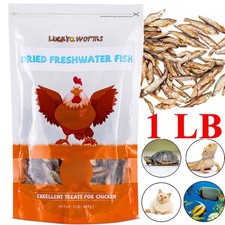 1LB Dried Freshwater Fish Natural High-Protein Food for Reptiles Cat Pet Chicken