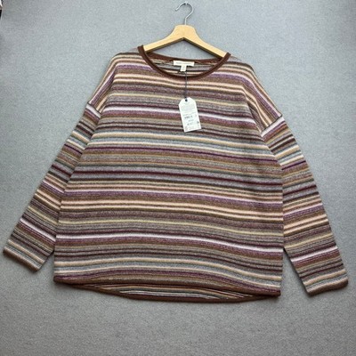 Seasalt Pullover UK 20 gestreift Fairisle Strickpasse Pulli Wollmischung fruchtig II