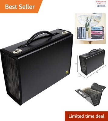 Document Storage Folder 24 Pocket Organizer with Expanding Design and Labels