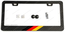 German Germany Flag Racing Sport Stripe Carbon Fiber License Plate Frame