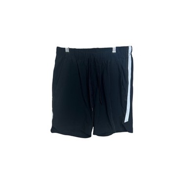 LEG3ND Mens Running Shorts Black White Stripe Athletic Drawstring Size Small