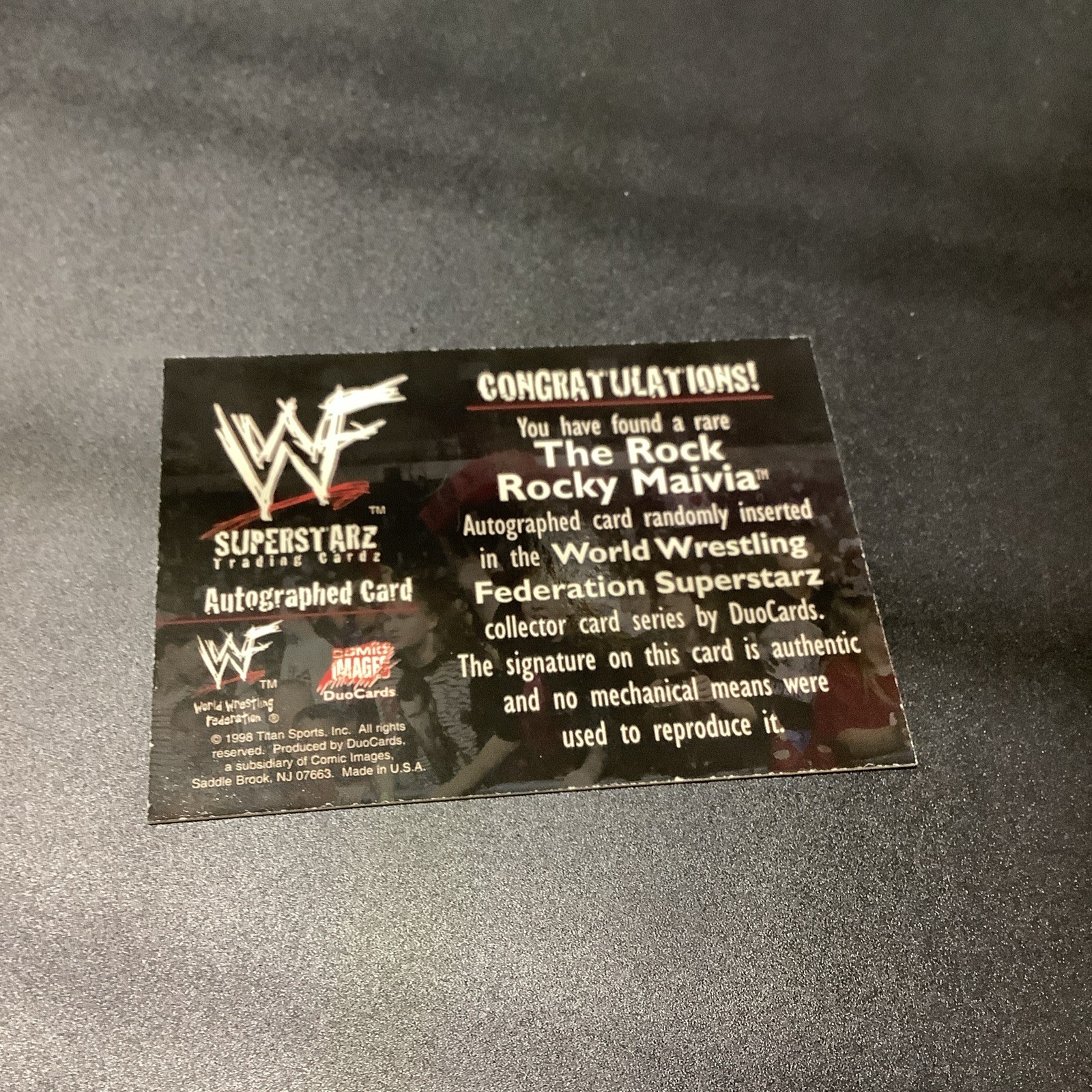 THE ROCK DWAYNE JOHNSON 1998 WWF SUPERSTARZ AUTOGRAPHED ROOKIE CARD view 6
