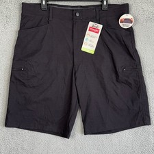 NEW Wrangler Performance Shorts Mens 38 Black Cargo Stretch Comfort Flex Hiking