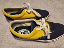 Vans Canvas Old School Skate Shoes Mens 8 Womens 9.5 Blue Yellow Low Top Retro 