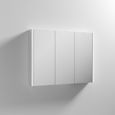 Nuie Eden 3-Door Mirrored Cabinet 650mm H x 900mm W - White
