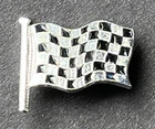 MOTORING MOTORCYCLE Pin Badge CHEQURED FLAG