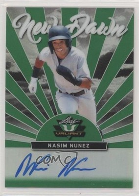 2019 Leaf Valiant New Dawn Green Prismatic 95/99 Nasim Nunez #ND-NN1 Auto 2a9