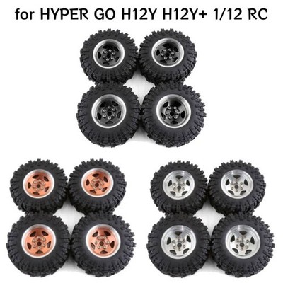 4 Stück Metallfelgen und Reifen für MJX HYPER GO H12Y H12Y+ 1/12 RC Car