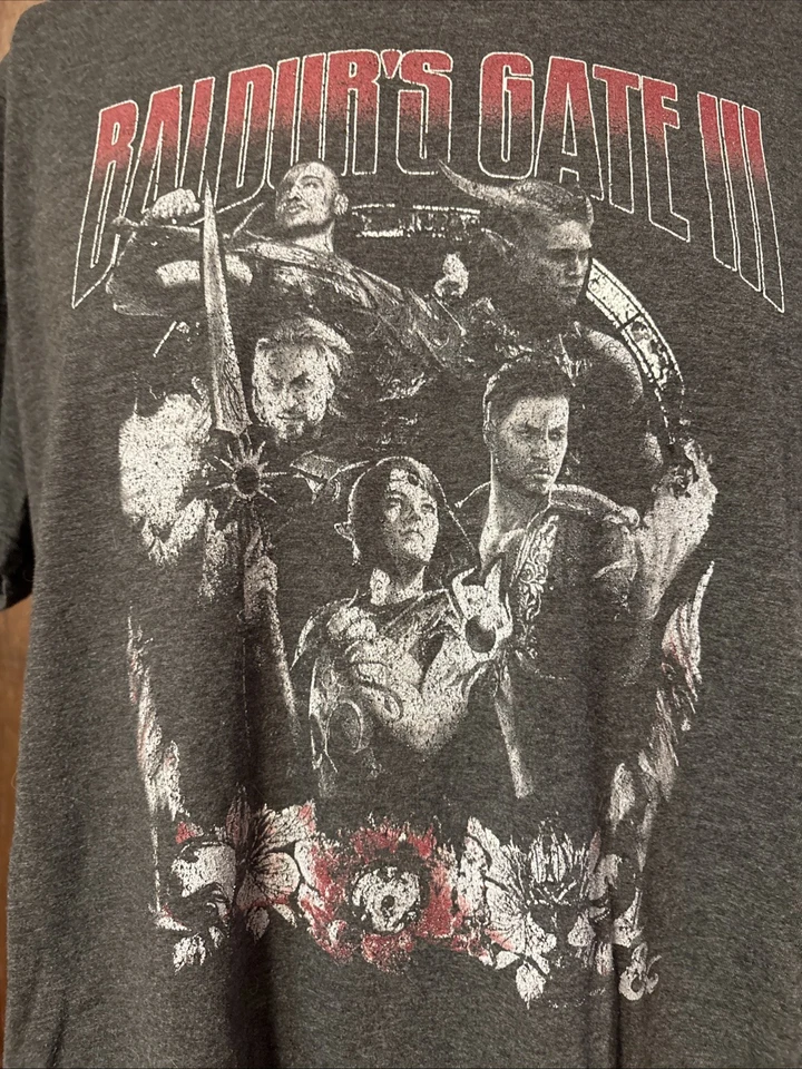 Camisa Promocional Videojuego Baldur’s Gate 3 III Gris 2023 Talla XL Para Hombre Foto 2 de 4
