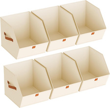Fabric Closet Storage Cubes - 6 Pack Square Storage Bins with Dual Handles for C