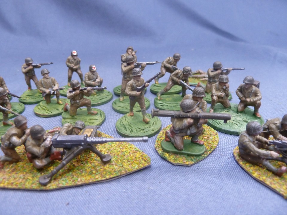 30 x WW2 US Infantry. 2 Heavy MGs & A Mortar. Painted. 1/72 20mm | eBay UK