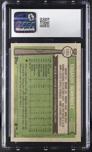 Topps Heritage Edgardo Henríquez RC #180 2025 Los Angeles Dodgers - CGC 9,5 - Imagen 2 de 2