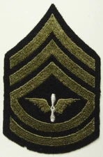 WW2 AAF Technical Sergeant 2nd Grade Chevron Rank Patch OD on Wool   3L RB