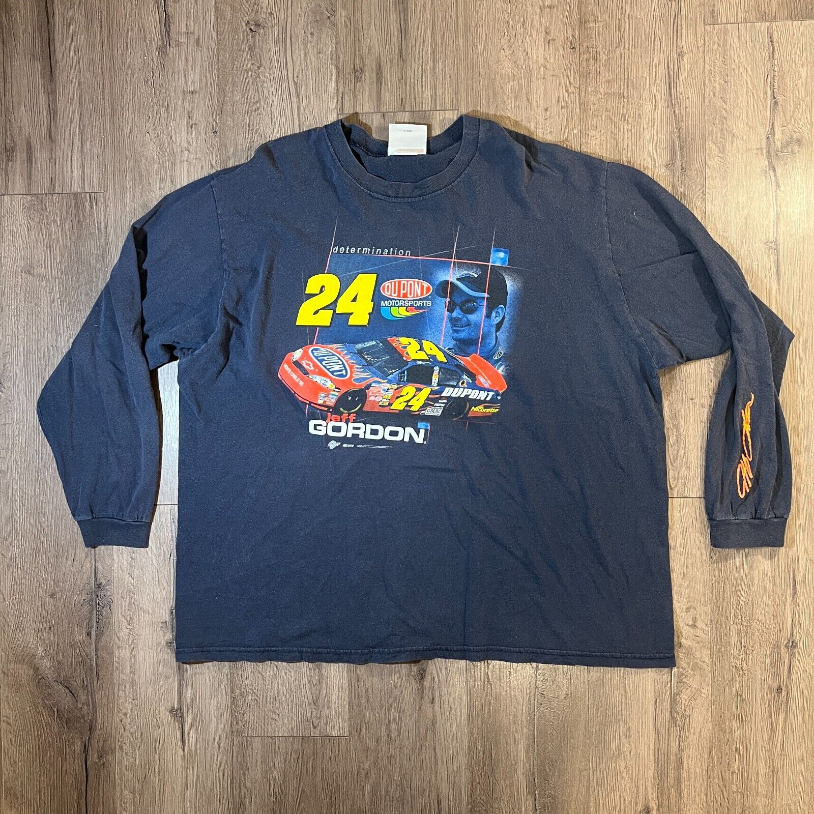 Vintage Nascar Shirt Mens 2XL Blue Jeff Gordon Racing Long Sleeve Graphic Tee
