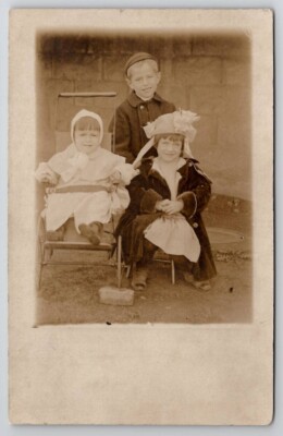 RPPC Darling Children Costigan Family Akron Ohio Girl Hat Coat Postcard G23