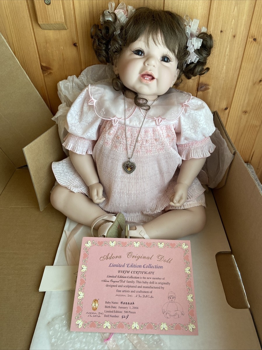 Rare ADORA original doll HANNAH 2004 L. E Doll No: 429 of 500 Girl