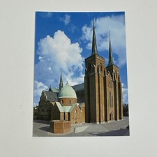 Roskilde Cathedral Denmark Postcard Denmark Spire Dome Brickwork Blue Sky