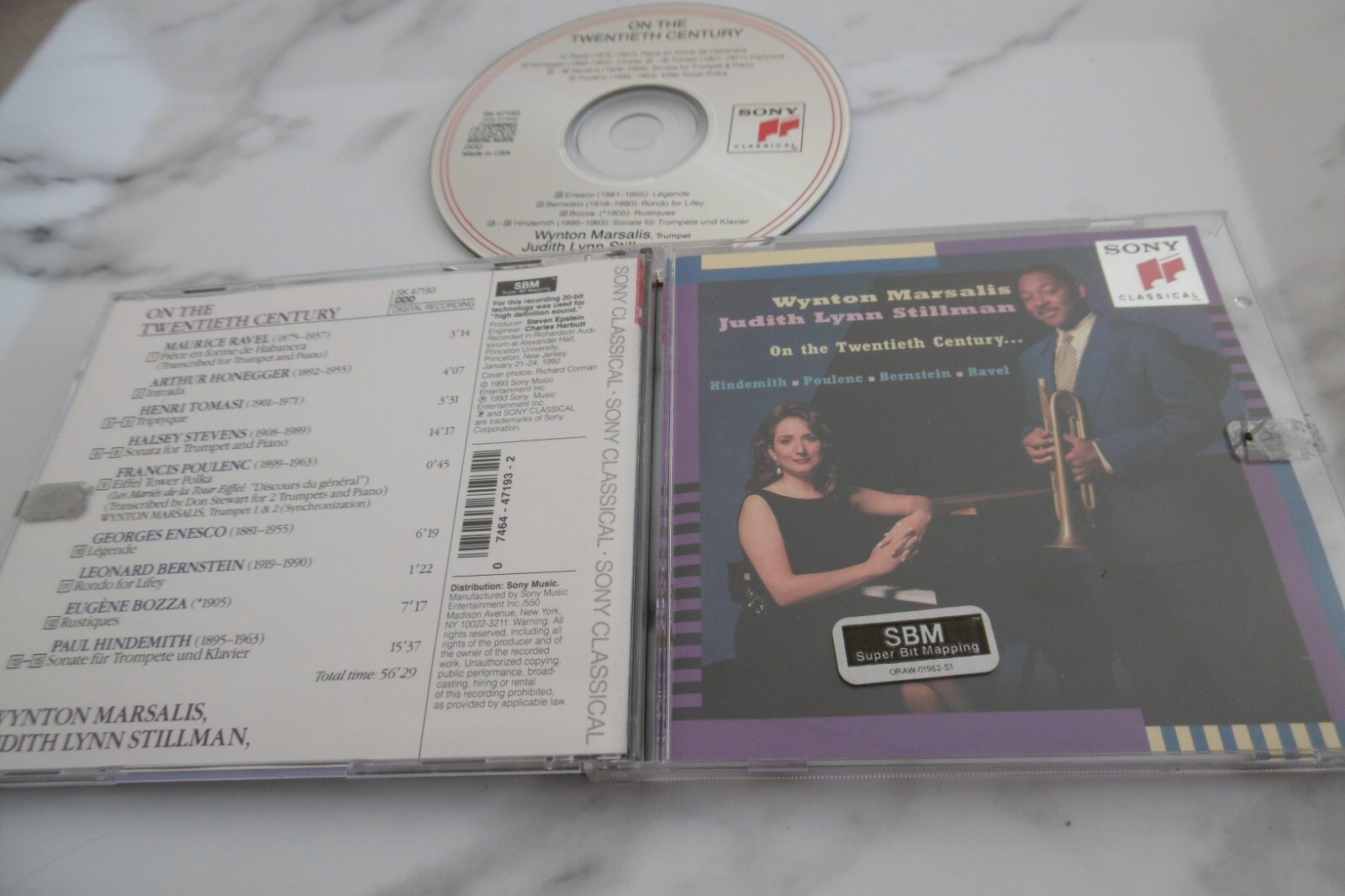 WYNTON MARSALIS JUDITH LYNN STILLMAN ON THE TWENTIETH CENTURY CD SBM SONY 1993