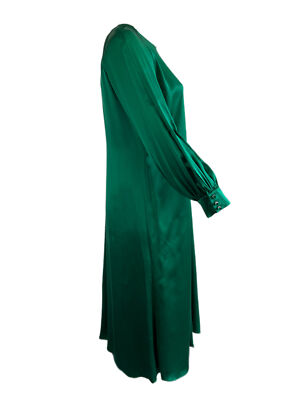 slim fit dress slacks MARINA RINALDI Women's Green Destino Floral Printed Dress $485 NWT – Walk  Into Fashion main image 0