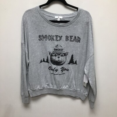 Bp Womens T-Shirt Gray Smokey Bear Only You Can Prevent Wildfires Scoop XXS New