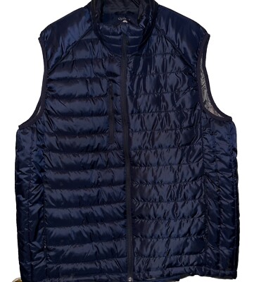 Clique Puffer Vest Padded Quilted Full Zip Navy Warm Pockets Men s Sz XXL