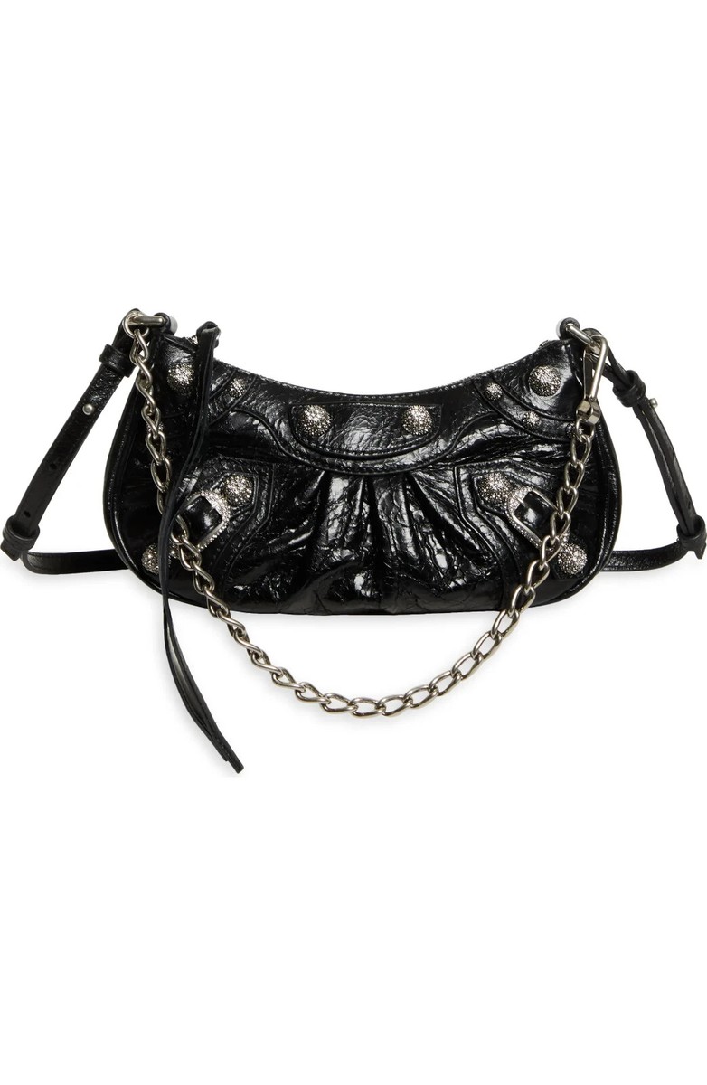 AUTHENTIC Balenciaga Crystal Studded Le Cagole Mini Shoulder Bag