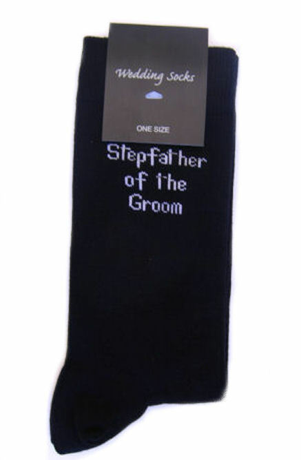 STEPFATHER OF THE GROOM Wedding Day Socks