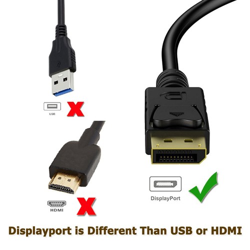 Premium DisplayPort DP Male to Male Cable Lead 4K Ultra HD Gold Plated 3M 1.8M - Picture 9 of 9