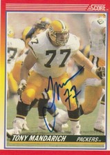 TONY MANDARICH GREEN BAY PACKERS  SIGNED 1990 SCORE CARD #289