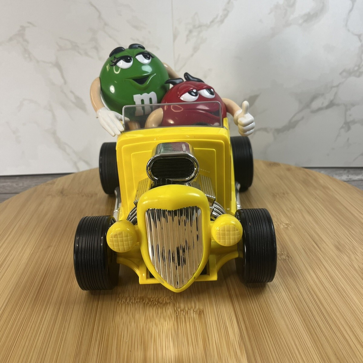 Vintage M&M's Red & Green Hot Rod Car Candy Dispenser Figurine