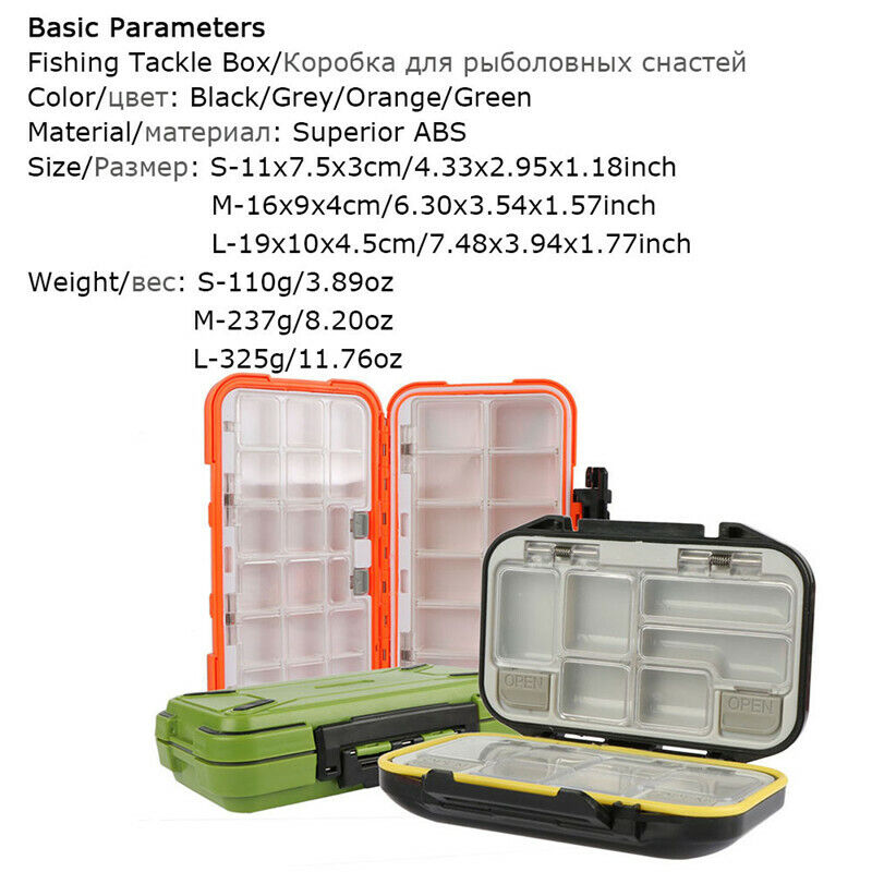 Fishing Tackle Box 30 Compartments Storage Case Small Lures Bait Hook Box